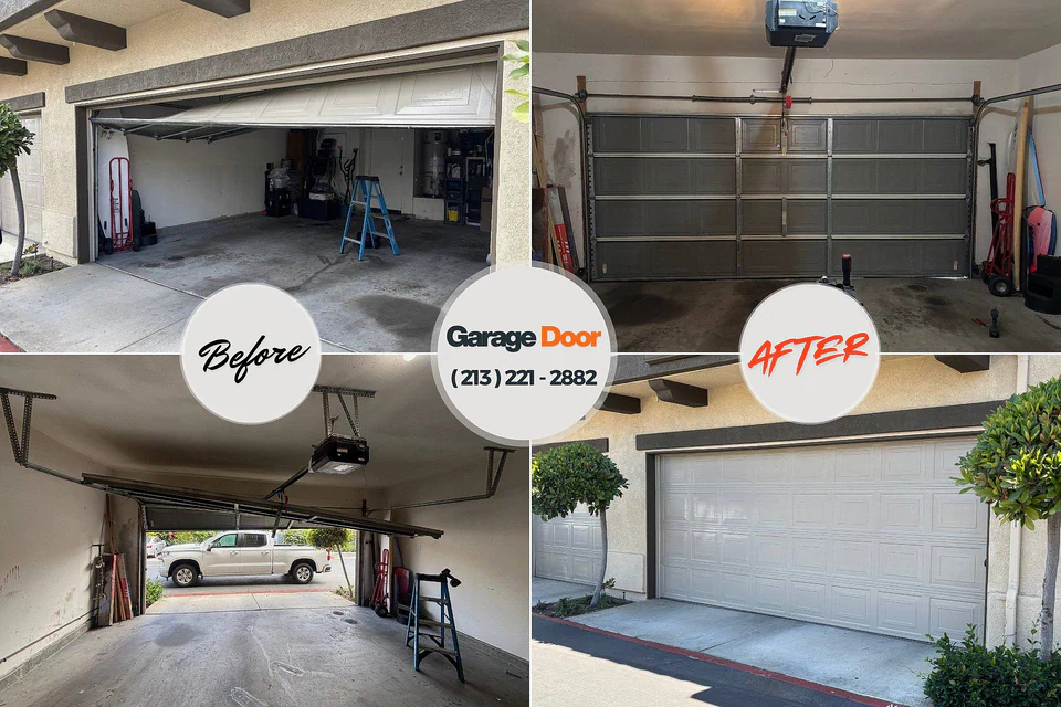Before and after: garage door repair 44706